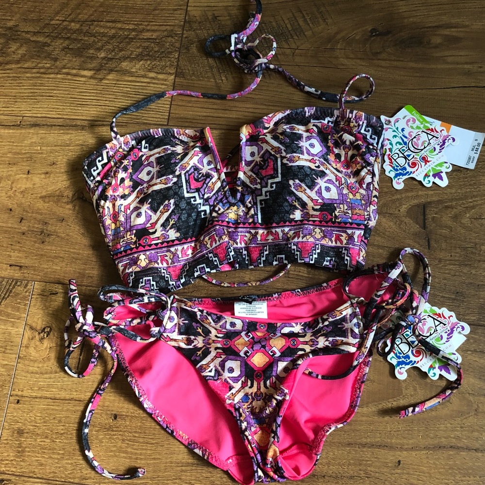 NWT Becca Aztec Print Bikini Small 2pc